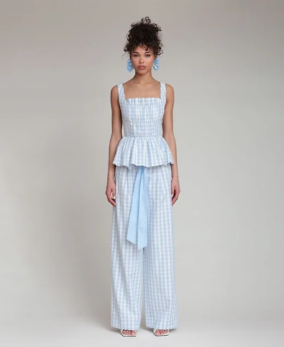 Avec Les Filles Women's Smocked Detail Peplum Top