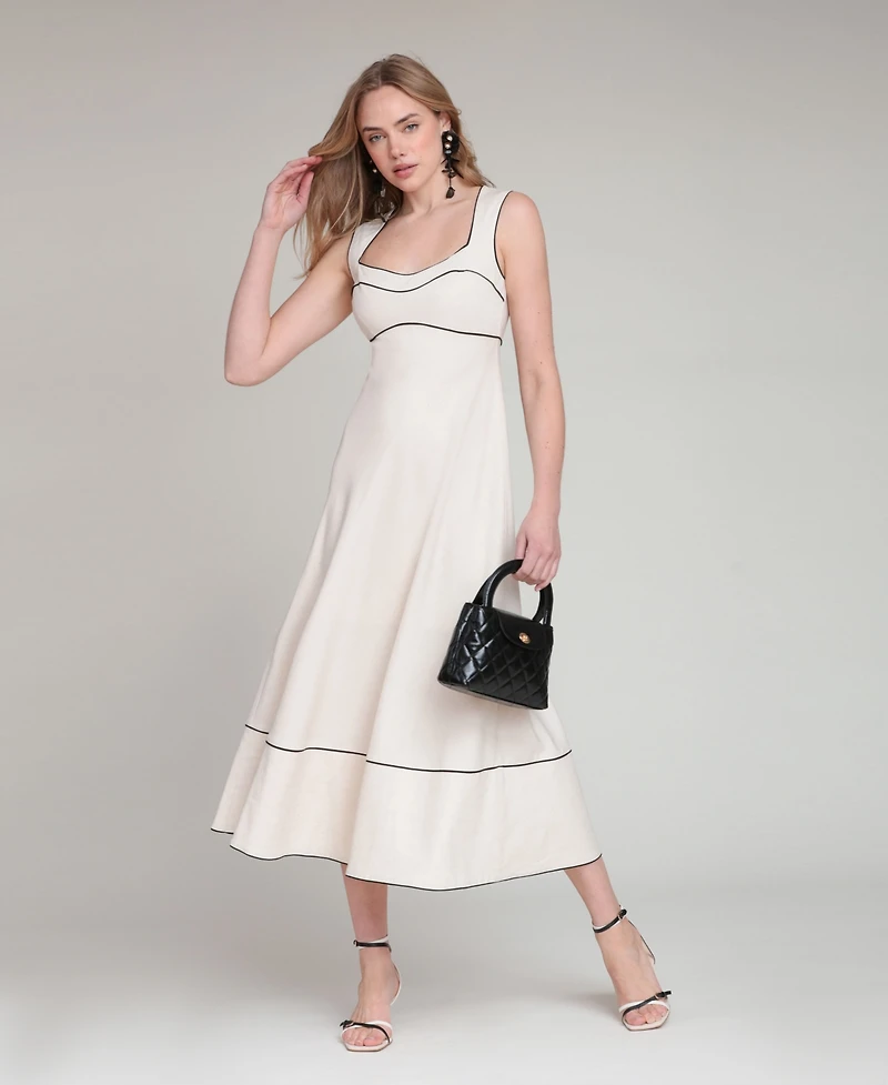 Avec Les Filles Women's Sweetheart Neck Midi Dress