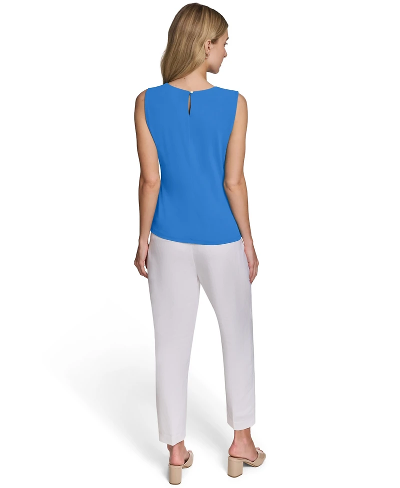 Calvin Klein Women's Pleated Crew Neck Cami Top