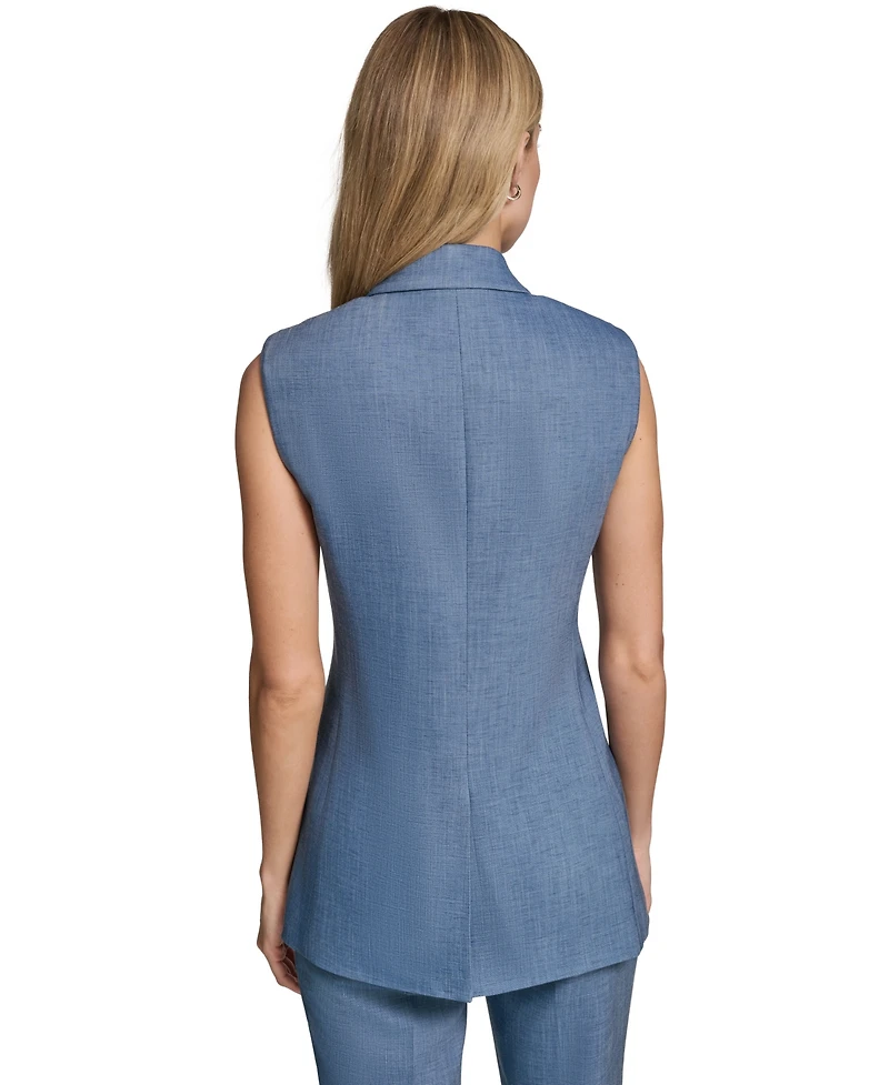 Calvin Klein Women's Notch Collar Button-Front Vest