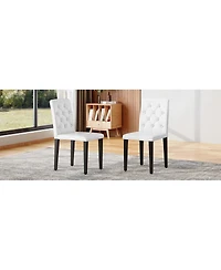 Streamdale Furniture Pu Dining Chair with Ergonomic Buckle Backrest