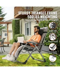 Mecale 33 Inch Zero Gravity Recliner Chair with Cushion and Cup Holder