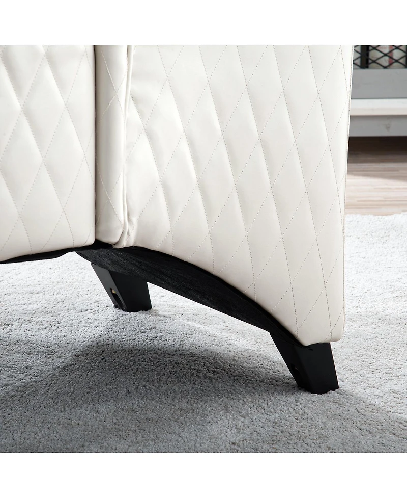 Streamdale Furniture Faux Leather High-Back Accent Chair, Comfy Wingback Living Room Chair