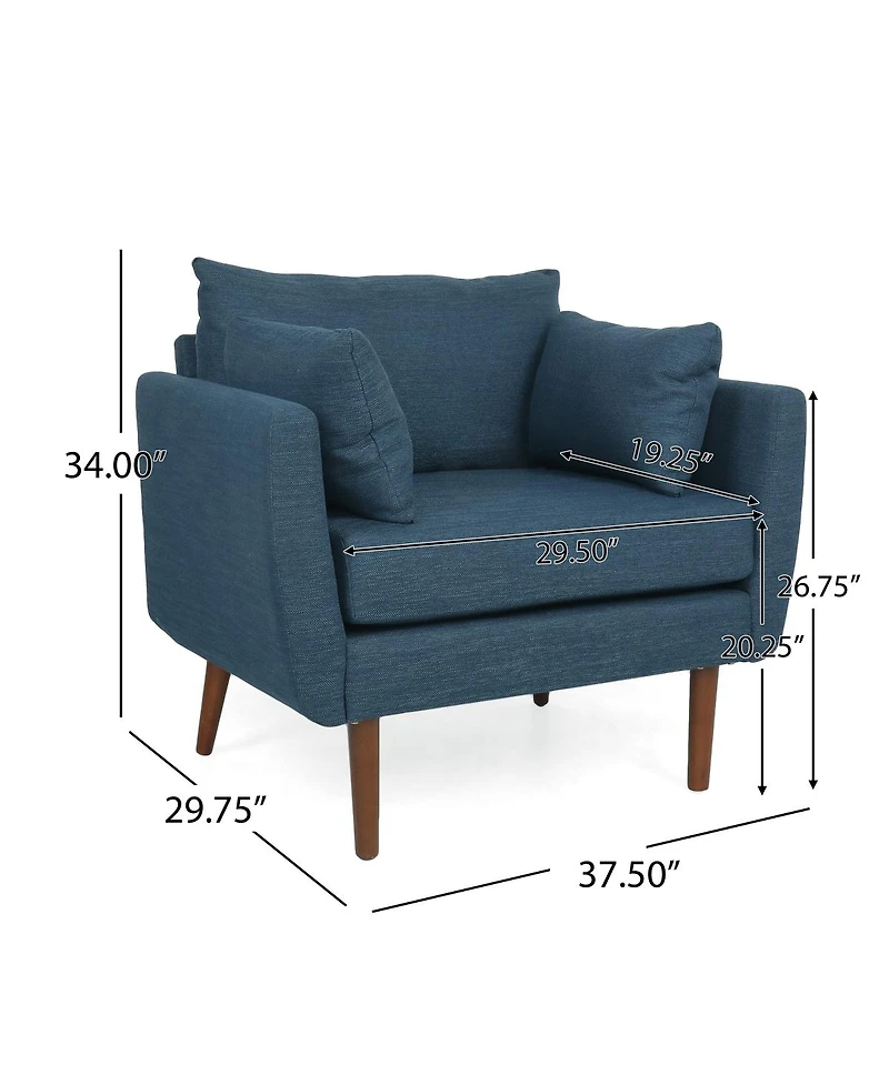 Streamdale Furniture Fabric Club Chair with Birch Wood Legs