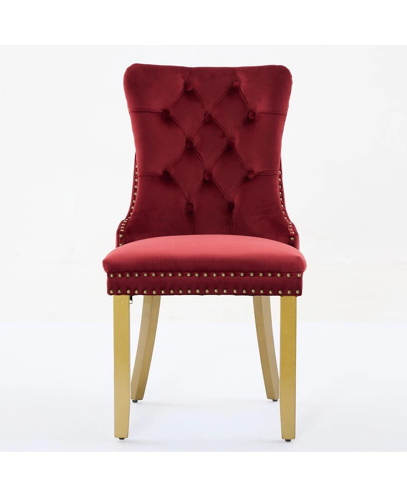 Streamdale Furniture Mid-Century Modern Lion Head Velvet Dining Chairs