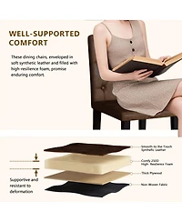 Streamdale Furniture 4-Pack Suede Dining Chairs with Button