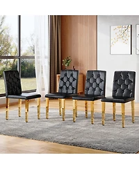 Streamdale Furniture Streamdale Elegant Pu Dining Chair with Ergonomic Buckle Backrest