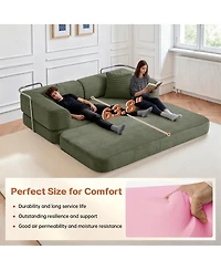 Streamdale Furniture Floor Couch Sofa Bed with Blanket Pillow, Enhanced Frame Stability