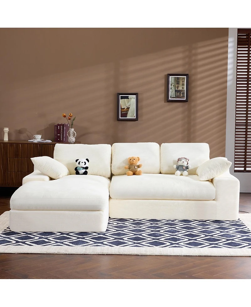 Streamdale Furniture Corduroy Compressed Sofa: Soft, Skin-Friendly