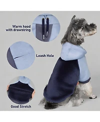 Aronkl Dog Hoodie Stretchy Warm Pet Sweatshirt with Leash Hole Soft Comfort Winter