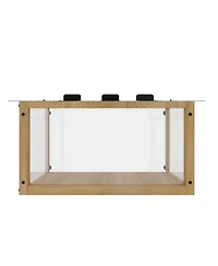 Aostirmotor Waterproof Wooden Window Cat Perch – Safe Catio Box for Indoor Cats, 24-35" Window Fit