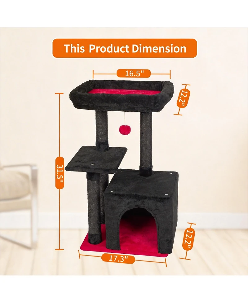Aronkl Cat Tree Kitten Tower Indoor Condo Sisal Posts Jump Platform Activity Center Play House
