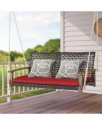 Mecale 2-Person Rattan Hanging Porch Swing Chair