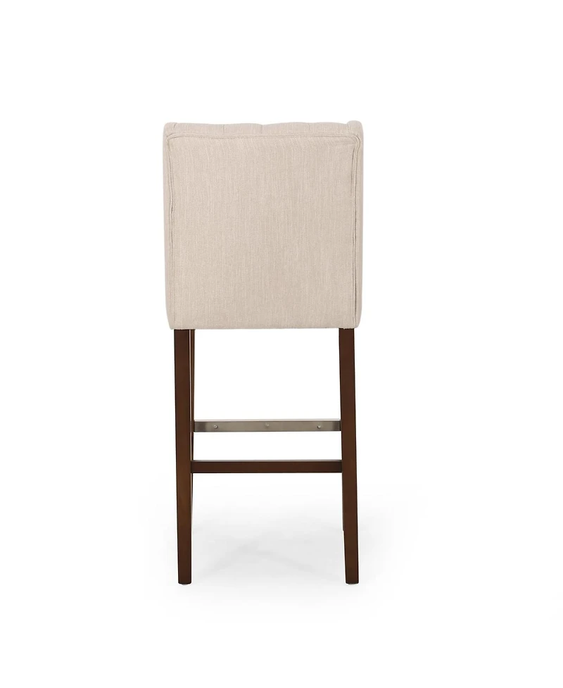 Streamdale Furniture Streamdale Modern Minimalist Metal Bar Stool, Beige, 30" Height, Fabric Seat