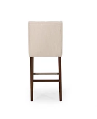 Streamdale Furniture Streamdale Modern Minimalist Metal Bar Stool, Beige, 30" Height, Fabric Seat