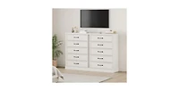 gaomon 5 Drawer Dresser for Bedroom, Wooden 5 Chest of Drawers 43in Tall with Large Storage Drawers