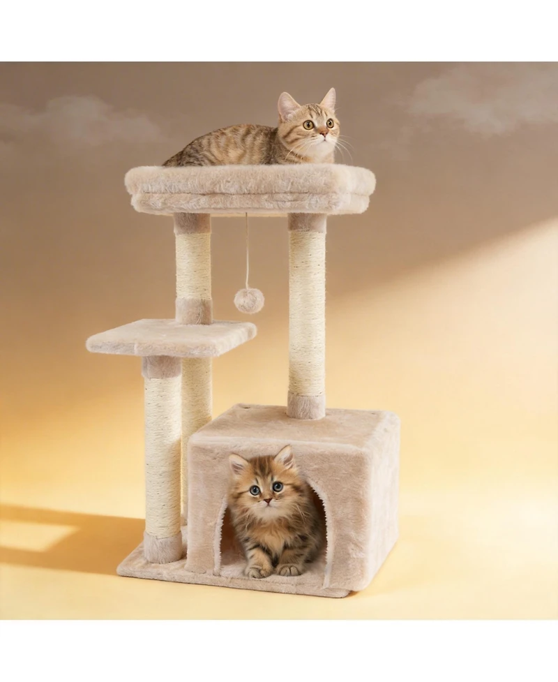 Aronkl Cat Tree Kitten Tower Indoor Condo Sisal Posts Jump Platform Activity Center Play House