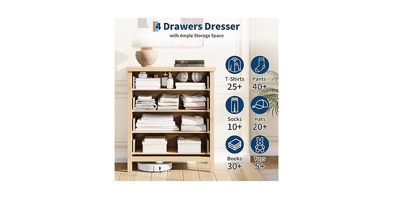 gaomon Fluted Dresser for Bedroom