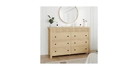 gaomon 6 Drawer Dresser for Bedroom, Wooden Chest of Drawers, Fluted Tv Stand, Storage Organizer for Living Room