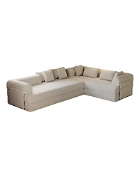 Streamdale Furniture Streamdale Convertible Sleeper Sofa Bed with Pillow & Side Pocket, Chenille Folding Mattress Couch
