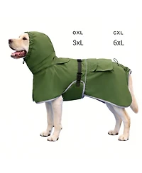 Aronkl Adjustable Waterproof Dog Raincoat with Reflective Edges for Medium Large Dogs