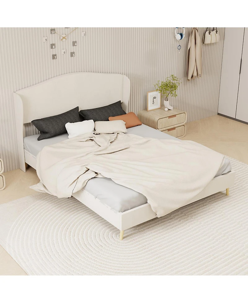 Streamdale Furniture Velvet Upholstered Queen Bed