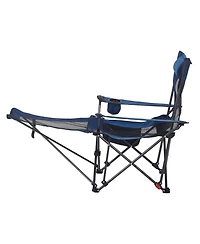 Mecale Reclining Camping Chair with 4 Positions, Folding Lounger with Headrest and Footrest