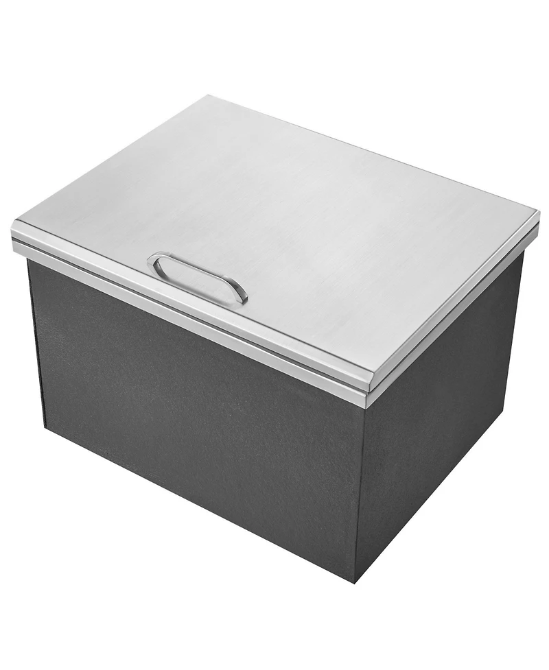 Mecale 20 x 16 x 13 Inch Drop-In Stainless Steel Ice Chest, 40 Qt with Hinged Lid