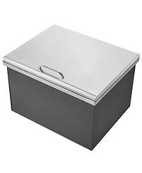 Mecale 20 x 16 x 13 Inch Drop-In Stainless Steel Ice Chest, 40 Qt with Hinged Lid
