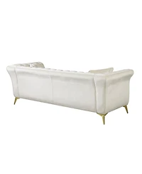 Streamdale Furniture Streamdale Chesterfield Stanford Sofa, Tufted, Wrinkled Fabric, Loverseater