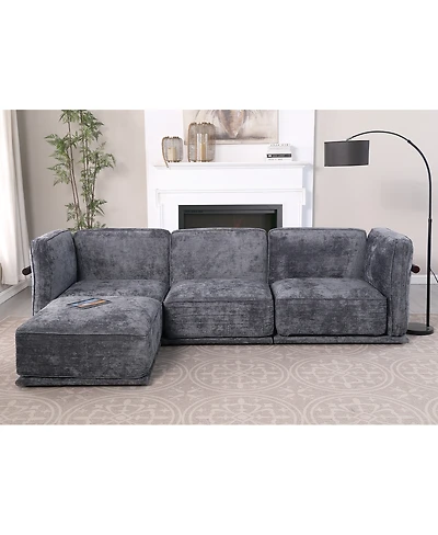 Streamdale Furniture Fashionable modular chenille sofa with iron and wood frame