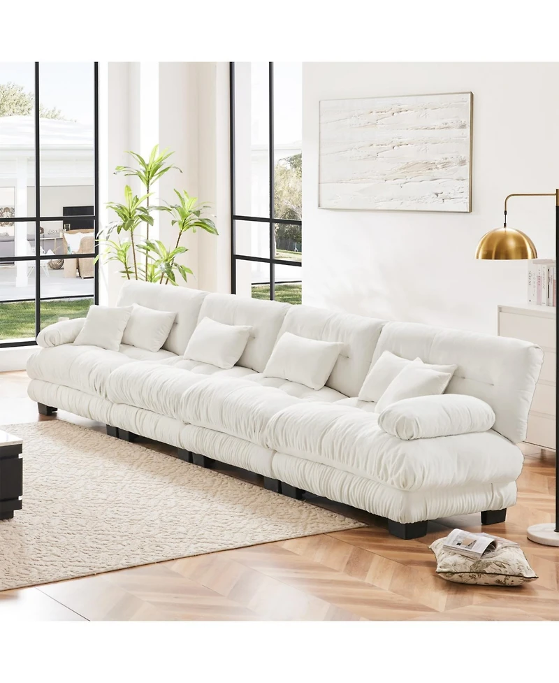 Streamdale Furniture 4-Seater Modular Chenille Sectional Sofa Couch for Living Room, Apartment, Studio, Office