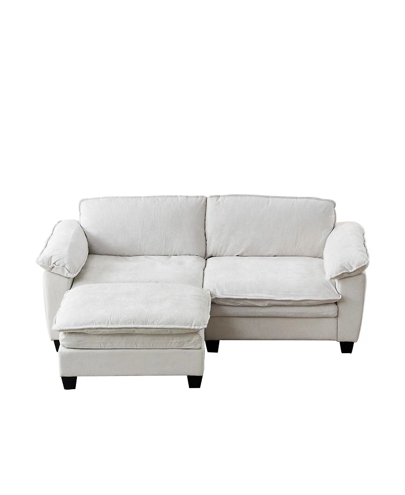 Streamdale Furniture Living Room Furniture Luxury Couch with Ottoman Soft Chenille Sofa