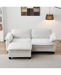 Streamdale Furniture Living Room Furniture Luxury Couch with Ottoman Soft Chenille Sofa