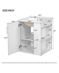 Sillysis 20" Wall Mounted Bathroom Vanity with Sink, Open Shelves Storage, Soft Close Door, Modern Floating Cabinet for Small Space