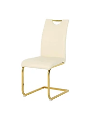 Streamdale Furniture Modern Pu Dining Chair with Gold Legs (Set of 4)