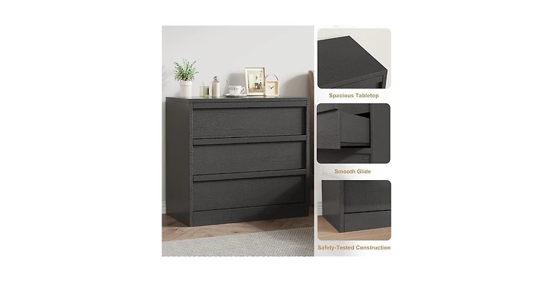 gaomon 3 Drawer Nightstand for Bedroom