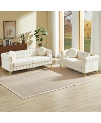 Streamdale Furniture Customizable Armrest Sofa with Velvet Fabric