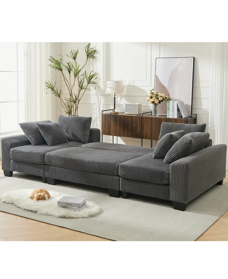 Streamdale Furniture 114" U-Shaped Sleeper Sofa Bed