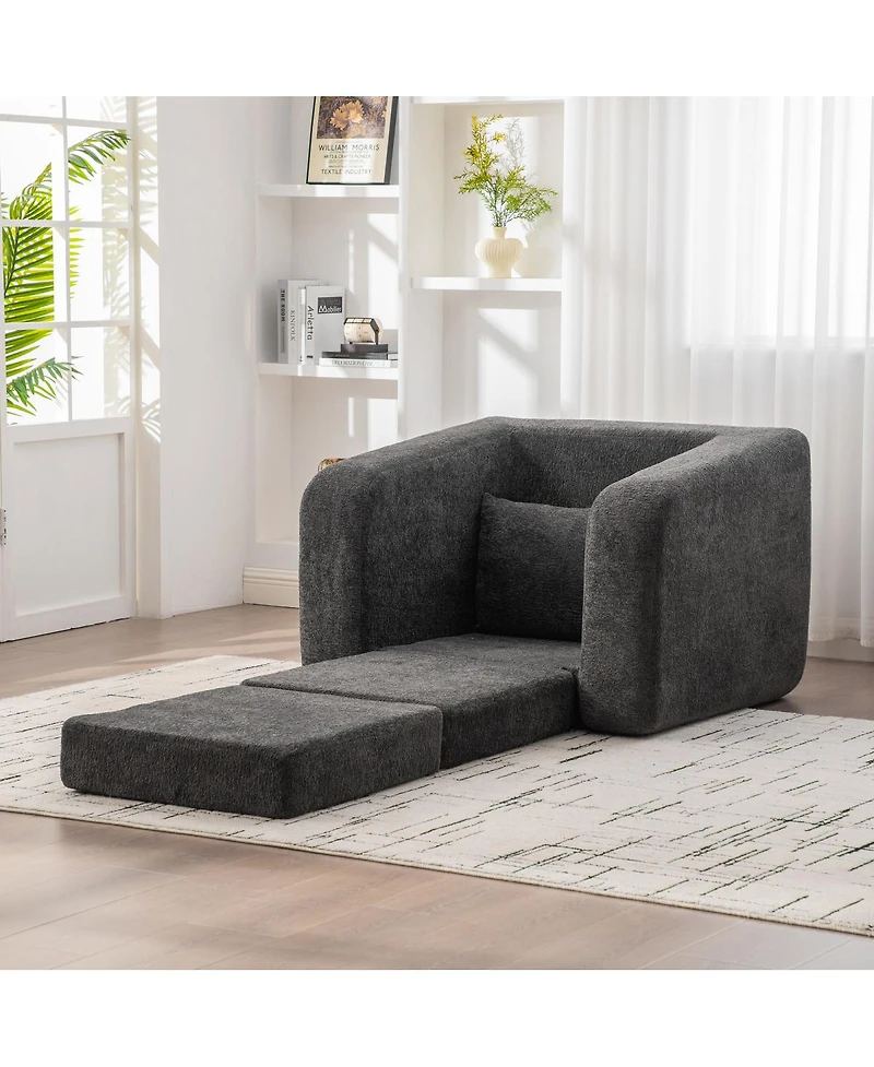 Streamdale Furniture Convertible Chenille Sofa Bed with Pillow