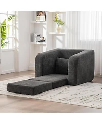 Streamdale Furniture Convertible Chenille Sofa Bed with Pillow