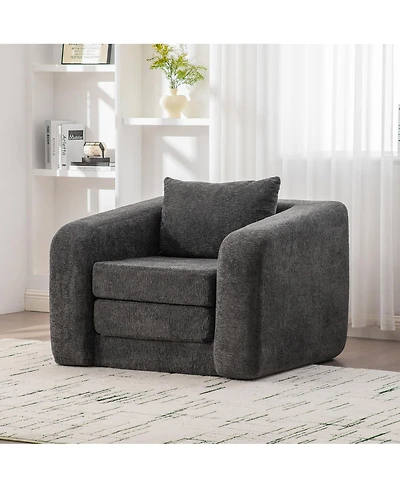 Streamdale Furniture Convertible Chenille Sofa Bed with Pillow