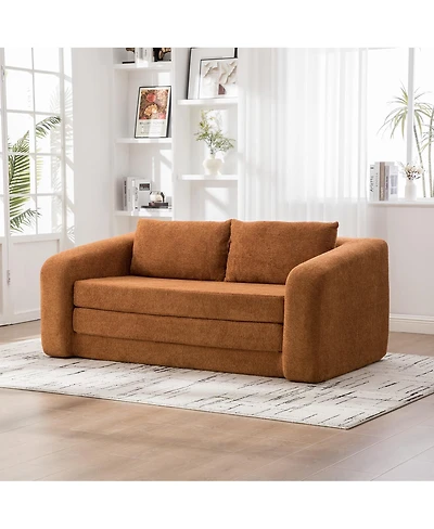 Streamdale Furniture 71" 2-in-1 Pull Out Foldable Loveseat Sofa Bed with Pillows