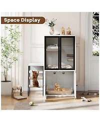 gaomon 2-in-1 Cat Litter Box Enclosure Furniture with Doors