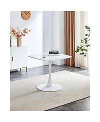 Streamdale Furniture 5pcs Dining Set, Metal Leg Mid-century Table and Chair Set