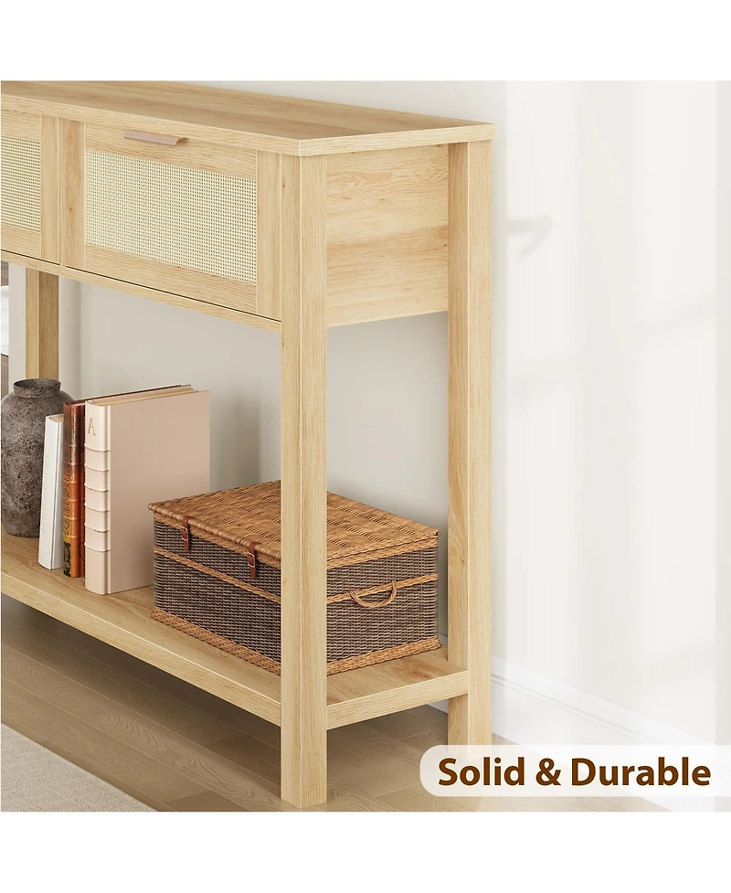 gaomon Wooden Console Table with 2 Storage Drawers