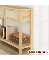 gaomon Wooden Console Table with 2 Storage Drawers