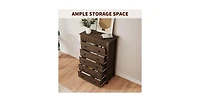 gaomon 5 Drawer Tall Dresser for Bedroom, 31.5" Wide Modern Fluted Wooden Chest of Drawers for Closet Living Room