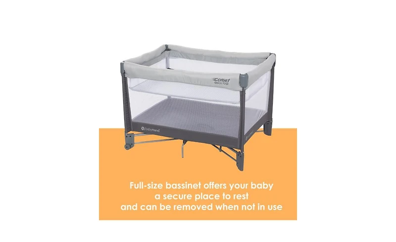 Baby Trend Kids Trend Comet Quick-Fold Playard with Hanging Bassinet