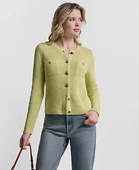 Dkny Jeans Women's Long-Sleeve Tuck Stitch Crewneck Cardigan